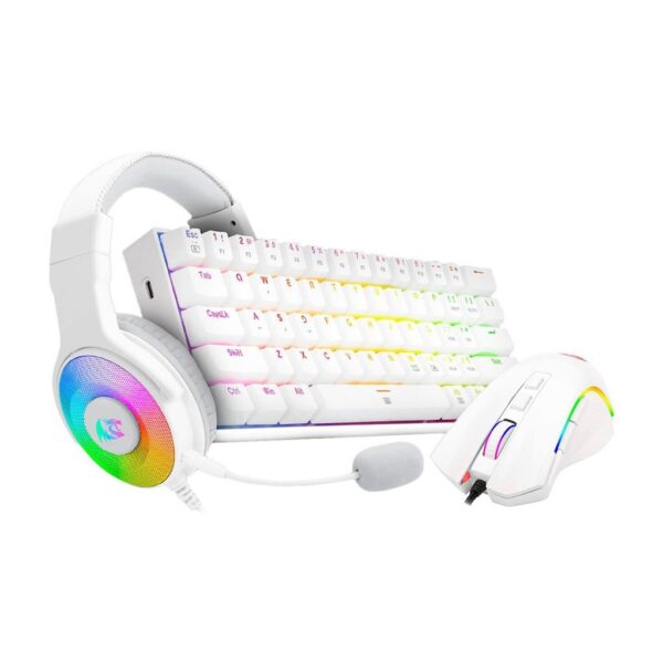 Redragon S129W 3in1 Gaming Mouse, Headset and Keyboard Combo White