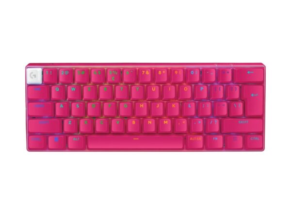 Logitech Pro X 60 Light Speed Wireless Gaming Keyboard Dual Shot PBT GX Optical Tactile Switch Magenta