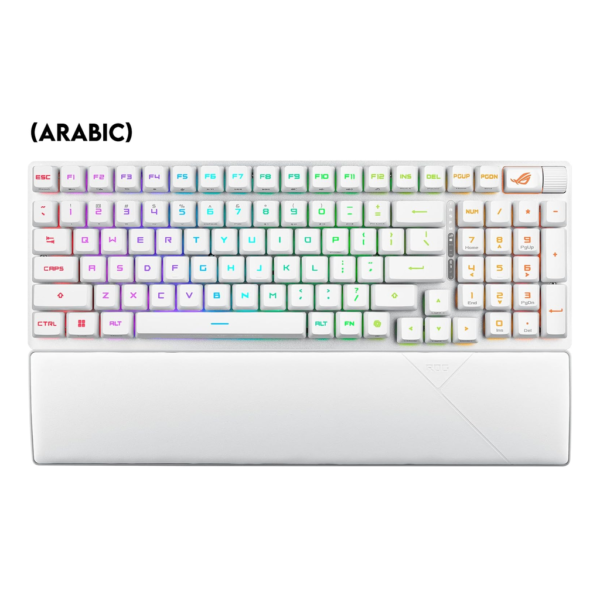 Asus X902 Rog Strix Scope II 96 RX Wireless Optical Mechanical Gaming Keyboard Rog RX Blue Switch Clicky And Speedy (Arabic)   White