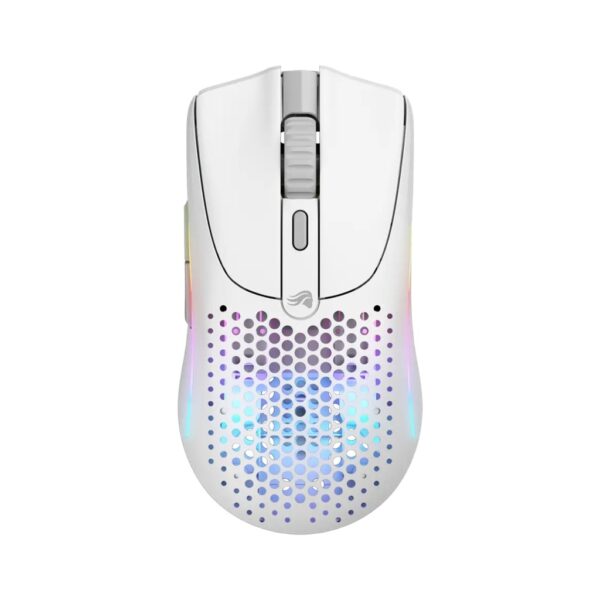 Glorious Model O2 Mini Ultralight Ambidextrous RGB Wireless Gaming Mouse 57g 26,000 DPI   White