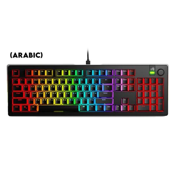 Glorious GMMK3 100% Wired Mechanical Keyboard DoubleShot Keycaps Glorious Fox lubed Linear Switches (Arabic)   Black