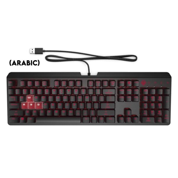 HP Omen Encoder Wired Mechanical Gaming Keyboard with Cherry MX Brown Switch (Arabic) Black