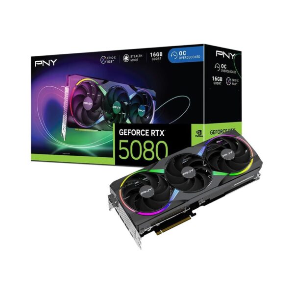 PNY GeForce RTX 5080 16GB EPIC X RGB™ OC PCIe 5 0 ARGB GDDR7 Graphic Card
