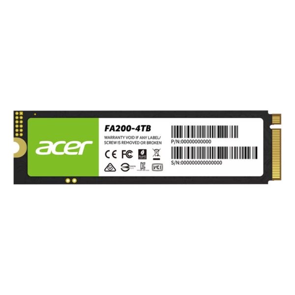 Acer FA200 4TB PCIe Gen4x4 M 2 NVMe SSD UpTo 7200MB/s Read & UpTo 6200MB/s Read