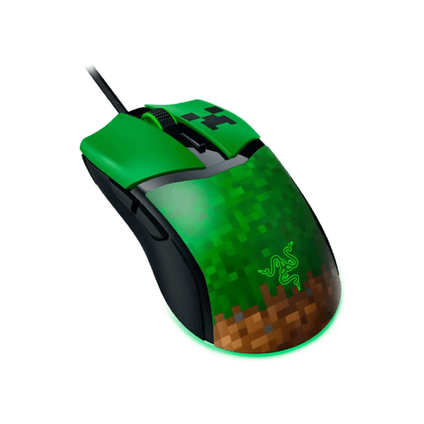 Razer Cobra Minecraft Edition Lightweight Optical Wired Gaming Mouse with Chroma RGB Lighting, Razer Gen‑3 Optical Mouse Switches   Green
