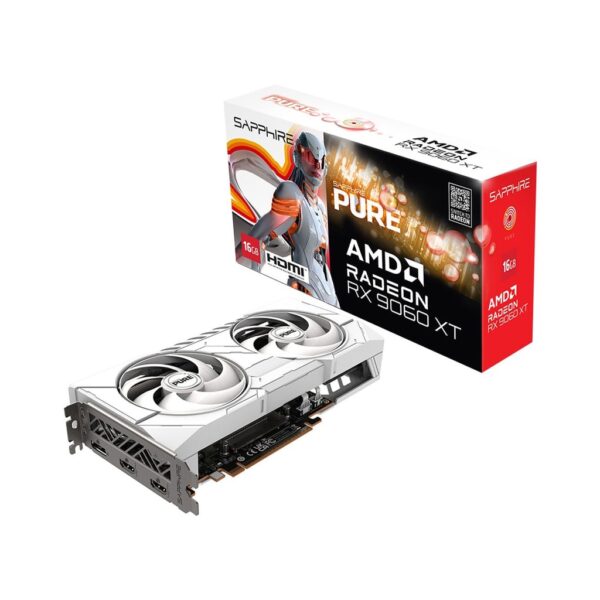 Sapphire Pure AMD Radeon RX 9060 XT 16GB OC Graphic Card   White