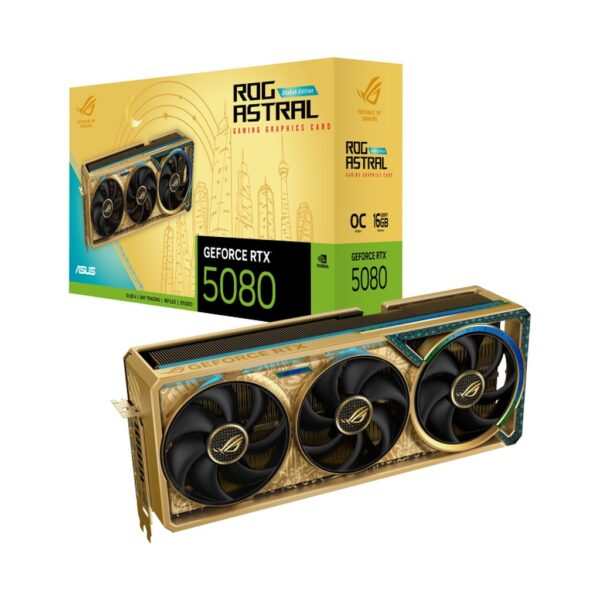Asus ROG Astral GeForce RTX 5080 Dhahab OC Edition 16GB GDDR7 Gaming Graphics Card | 90YV0LV6 M0NM00