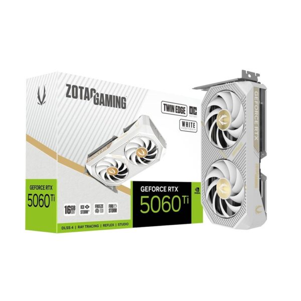 Zotac Geforce RTX 5060Ti 16GB Twin Edge OC Edition GDDR7 Graphic Card   White