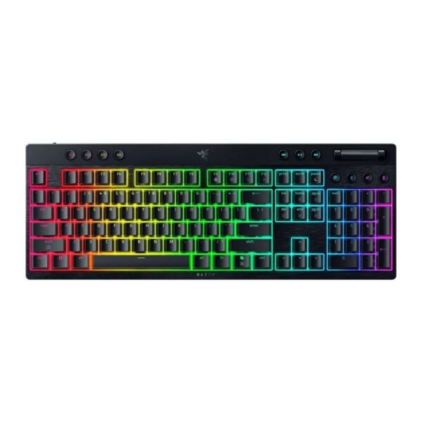 Razer BlackWidow V4 Low Profile HyperSpeed Wireless/ Bluetooth/Wired Chroma RGB Gaming Keyboard,Linear Yellow Switches,Up to 980 Hrs Battery Life, Black | RZ03 05271500 R3M1