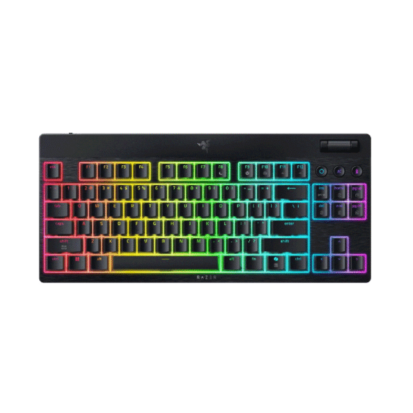 Razer BlackWidow V4 TKL HyperSpeed Wireless/Bluetooth/Wired Chroma RGB Gaming Keyboard, Yellow Linear Switches,Up to 980 Hrs Battery Life, Black | RZ03 05450100 R3M1