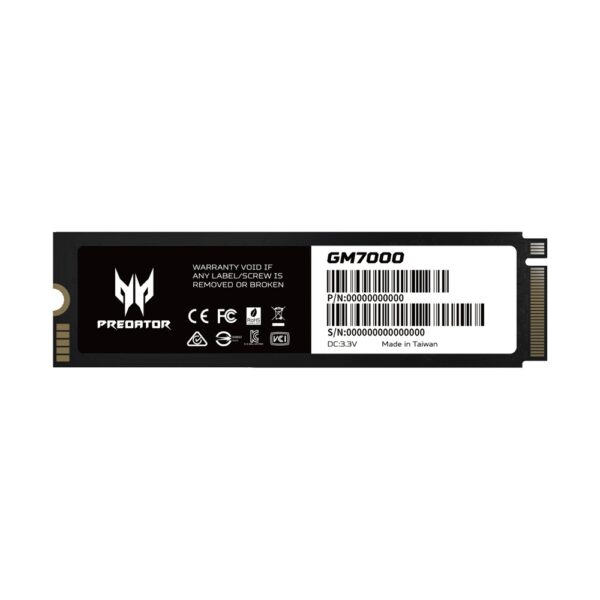 Acer Predator GM7000 1TB NVMe PCle Gen 4x4 M 2 SSD With Heatsink, Read Speed Upto 7400MB/s Write Upto 6700MB/s