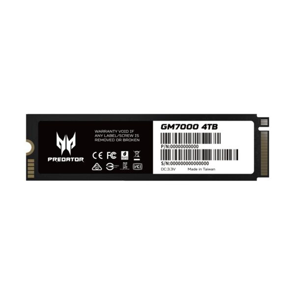 Acer Predator GM7000 4TB NVMe PCle Gen 4x4 M 2 SSD With Heatsink, Read Speed Upto 7400MB/s Write Upto 6700MB/s