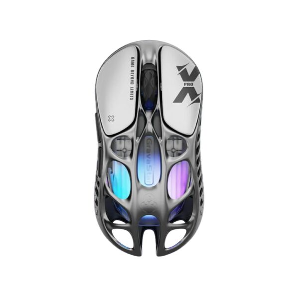 Gravastar Mercury X Pro Magnesium Alloy Frame Wireless/Bluetooth/Wired Gaming Mouse   Interstellar Silver