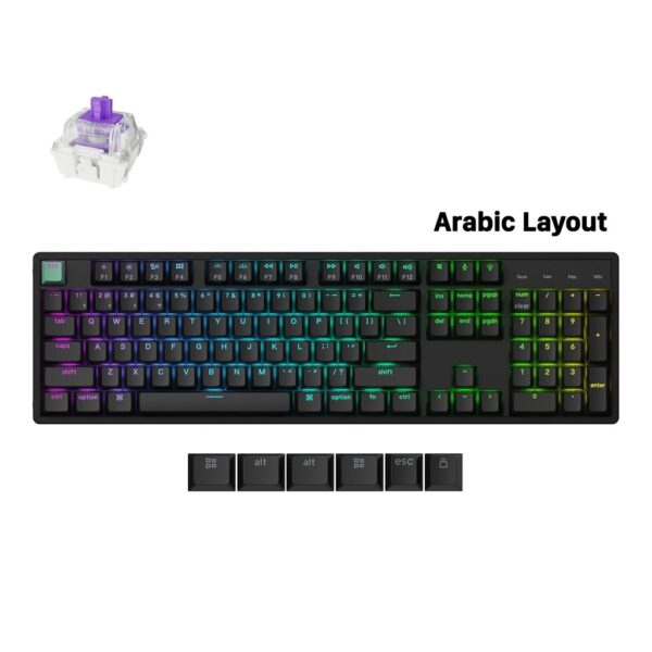 Keychron K10 Max 80% Wireless Mechanical Keyboard RGB Backlight Gateron Red Switch BT 5 1 / 2 4GHz / USB C (Arabic Layout) Gray