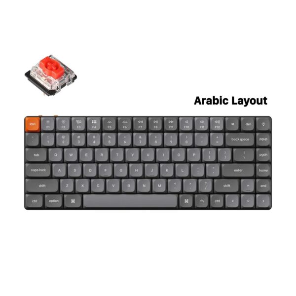 Keychron K3 Max 75% QMK/VIA Wireless Mechanical Keyboard Programmable RGB LED Gateron Red Switch Bluetooth/USB C (Arabic Layout) Black