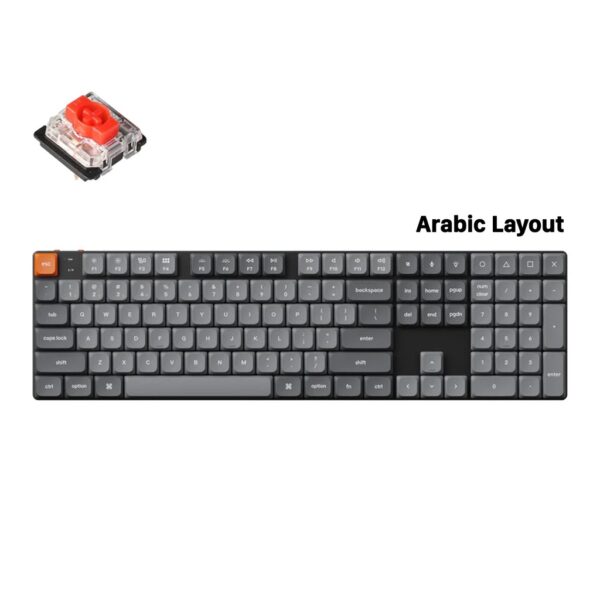 Keychron K5 Max 100% QMK/VIA ultra slim Wireless Mechanical Keyboard 2 4 GHz Bluetooth Red Switch (Arabic Layout) Black