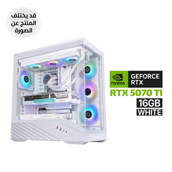 Gaming PC AMD RYZEN 7 9700X Processor, MSI AMD MPG B850 Edge Ti WIFI DDR5 Motherboard, 32GB D5 RAM, 1TB SSD NVMe, RTX 5070 TI 16GB VGA White, Asus PRIME LC 360 ARGB White, 850 WATT PSU GOLD White, LIAN LI Vector V100 E ATX Case White, Win 11 Pro (License)