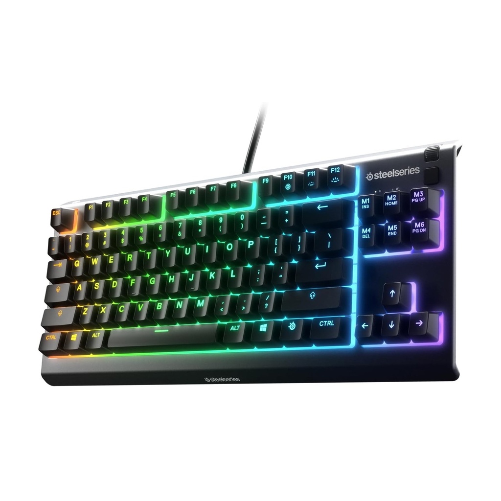 SteelSeries Apex 3 TKL RGB Wired Gaming Keyboard IP32 Water Resistant Whisper Quiet Switches Black (Arabic layout)