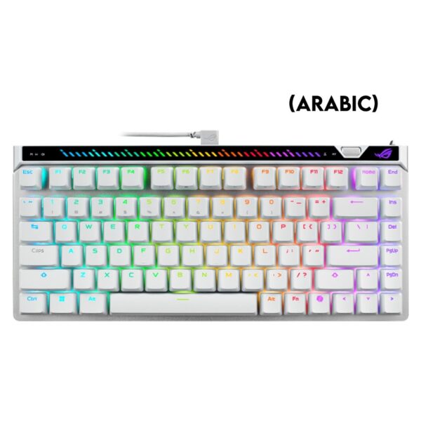 Asus M705 Rog Falchion Ace 75 HE 75% Wired Analog Gaming Keyboard HFX V2 Magnetic Switch Refined & Precise (Arabic) White