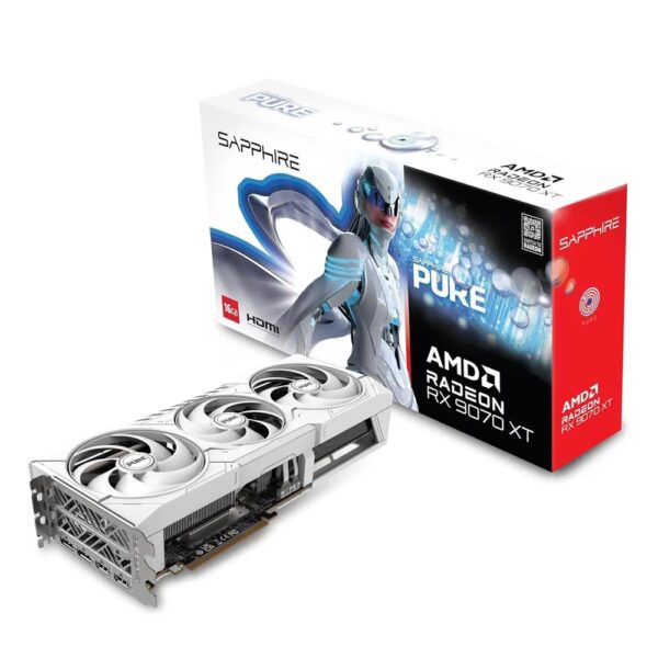 Sapphire PURE AMD Radeon™ RX 9070 XT 16GB OC GPU   White