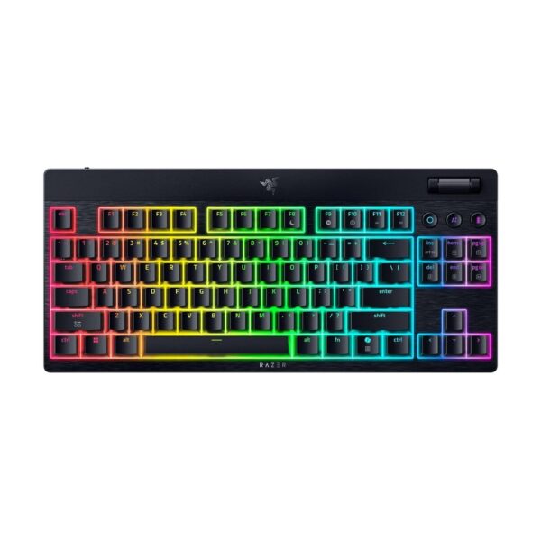 Razer Black Widow V4 Low Profile Tenkeyless Hyper Speed US ,RGB Wireless Mechanical Gaming Keyboard Green Switch  Black