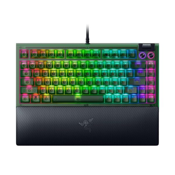 Razer BlackWidow V4 75% Phantom Green Edition Hot Swappable Mechanical Wired Gaming Keyboard Tactile & Quiet Switch