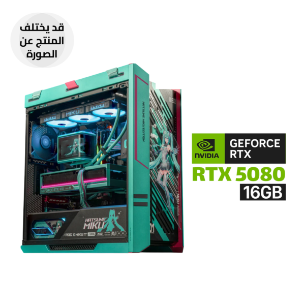 Gaming PC AMD RYZEN 7 9800X3D Processor, ASUS ROG Strix X870E H DDR5 Motherboard MIKU, 32GB DDR5 6000 RAM, WD 2TB NVME GEN 4, RTX 5080 16GB MIKU, ROG Ryuo IV 360 Cooler MIKU, Thor 1200W PSU MIKU, Helios II Case MIKU, Windows 11 Pro (License)