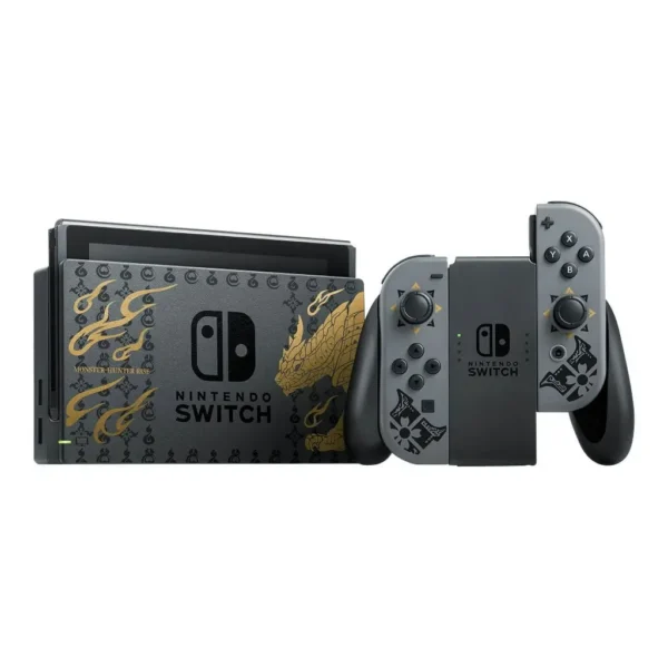 Nintendo Switch with Gray Joy Con   MONSTER HUNTER RISE Deluxe Edition   game console   Full HD   gray