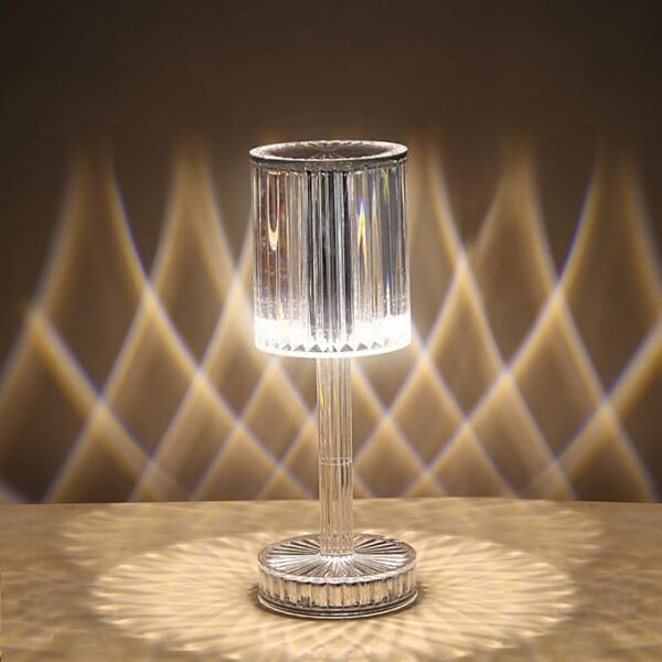 Portable Crystal Table Lamp,3 Color Touch Control Rechargeable Lamp,3 Levels Brightness Room Decor Desk Lamp,Crystal Bedside Lamp,Night Light for Kids Nursery,Bedroom,Dining Room Lamp