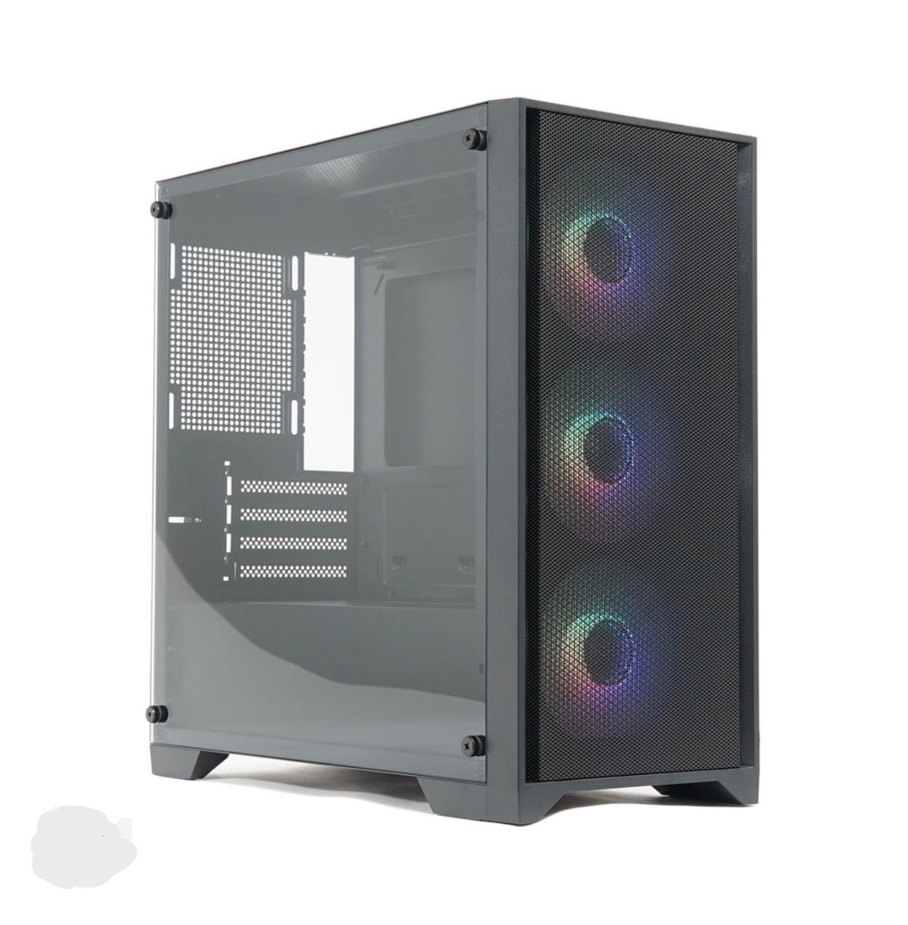 PC Gaming Case G PRO Balck 4 Fans RGB Tempered Glass Made Tower