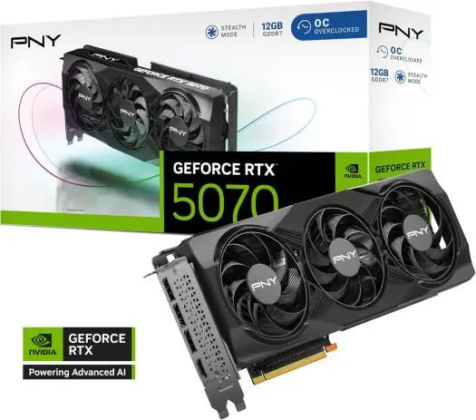 PNY GeForce RTX 5070 Stealth Mode OC 12GB GDDR7 Graphic Card
