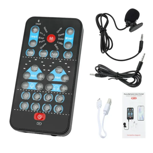 Professional Live Voice Changer Mini M10 Voice Changer Card Male To Female/Female To Male Multiple Modes for Phone Computer Game