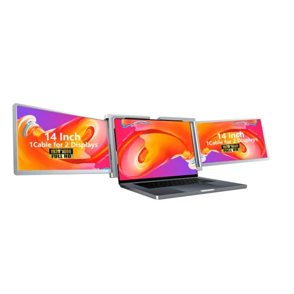 Protable Tri Screen Monitor one cable for Dual Displays