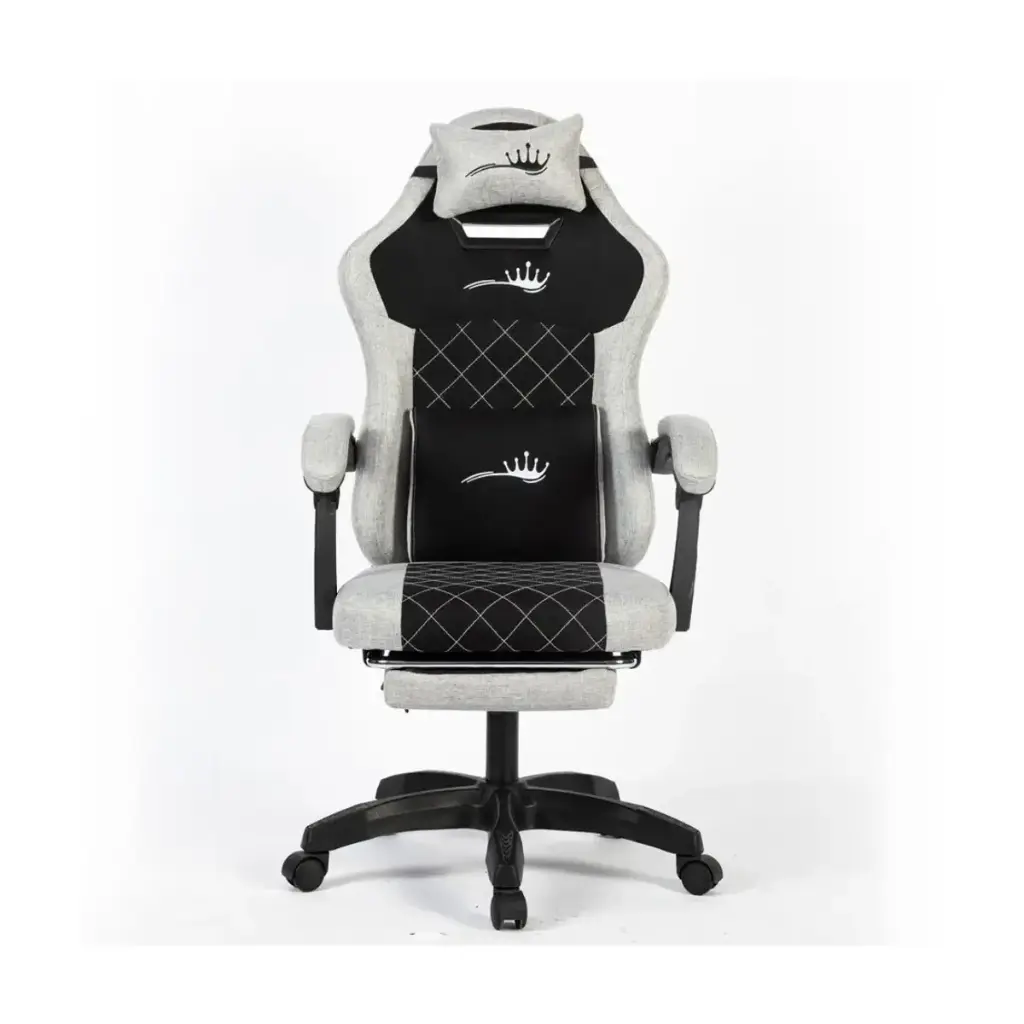 Royal Gaming Chair with Footrest – Gray/Black