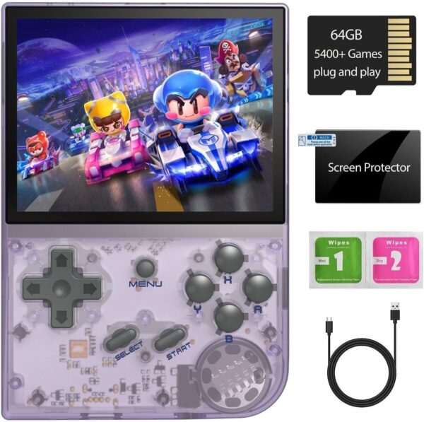 RG35XX Handheld Game Console , Dual System Linux+GarlicOS 3 5 Inch IPS Screen Built in 64G TF Card 6831 Classic Games Support HDMI TV Output
