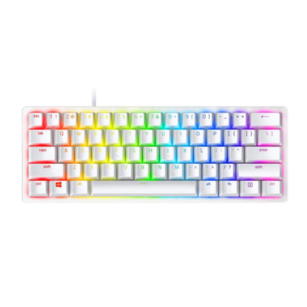Razer Huntsman Mini Mercury 60% Optical Gaming Keyboard Clicky Optical Purple Switches & PBT Keycaps