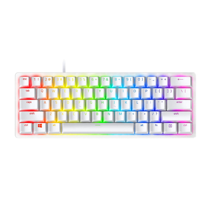 Razer Huntsman Mini Mercury 60% Optical Gaming Keyboard Clicky Optical Purple Switches & PBT Keycaps