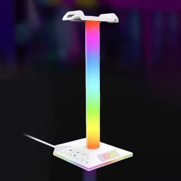 RGB Headset Stand Dream color Lights with Type c USB Ports Headphone Holder for TV Desktop Gamers Gaming PC Accessories Desk