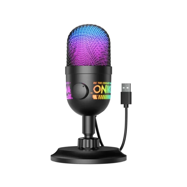 Onikuma M930 Studio RGB Microphone with 48KHz Capture & Smart Monitoring – Black