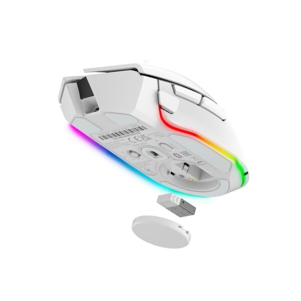 Razer Basilisk V3 Pro Wireless/BT/Wired Gaming Mouse Hyper Scroll Tilt Wheel, 30K DPI Optical Sensor, Gen 3 Optical Switches, 13 Zone Chroma RGB, 13 Programmable Controls   White