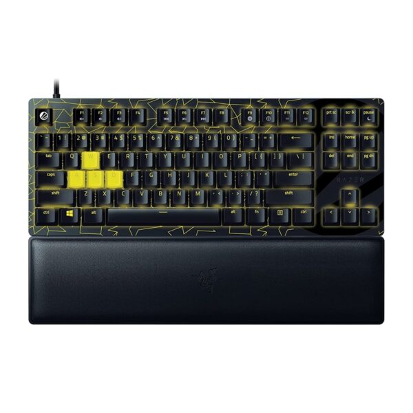 Razer Huntsman V2 TKL Gaming Keyboard: Fast Linear Optical Switches Gen2, Sound Dampeners, 8000Hz Polling Rate, Detachable Type C Cable, UV Coated Keycaps, Wrist Rest   ESL Edition