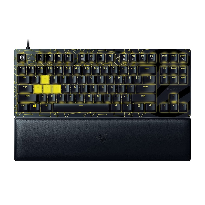 Razer Huntsman V2 TKL Gaming Keyboard: Fast Linear Optical Switches Gen2, Sound Dampeners, 8000Hz Polling Rate, Detachable Type C Cable, UV Coated Keycaps, Wrist Rest ESL Edition