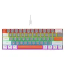 SUNNYSEE K61 Mechanical Keyboard in Grey White & Orange Blue Switch