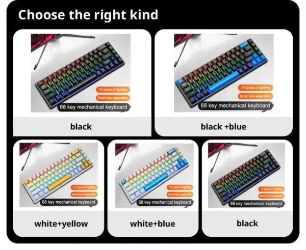 Skylion K68 Wired Mechanical RGB Gaming Keyboard Blue Switch