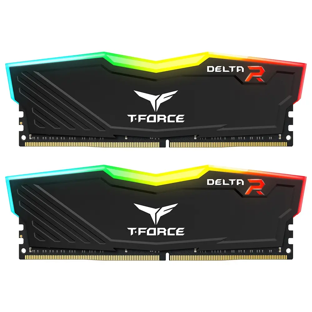 T Force 32GB 3600MHz DDR4 Delta RGB Desktop RAM Kit CL18, (16GB x2) Black