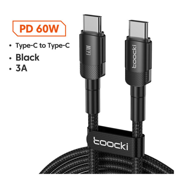Toocki Fast Charging Type C to Type C Cable 3A 60 W