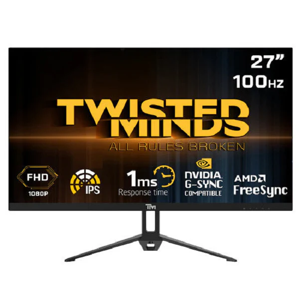 Twisted Minds TM27FHD180IPS Blaze Series Gaming Monitor, 27" FHD IPS Display, 180Hz Refresh Rate, 0 5ms Response Time, NVIDIA G Sync Compatible, 16 7M Colors, Black