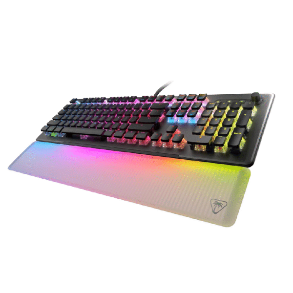 Turtle Beach Vulcan II Max, Wired USB Optical Mechanical Gaming Keyboard, Customizable RGB Illuminated Keys and Palm Rest, Smart Keys, Titan II Smooth Linear Switches, 200M Keystroke Durability – Black | TBK 1001 01 US