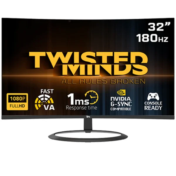 Twisted Minds Eclipse Series Curved 32" FHD   180HZ 1ms Fast VA Gaming Monitor