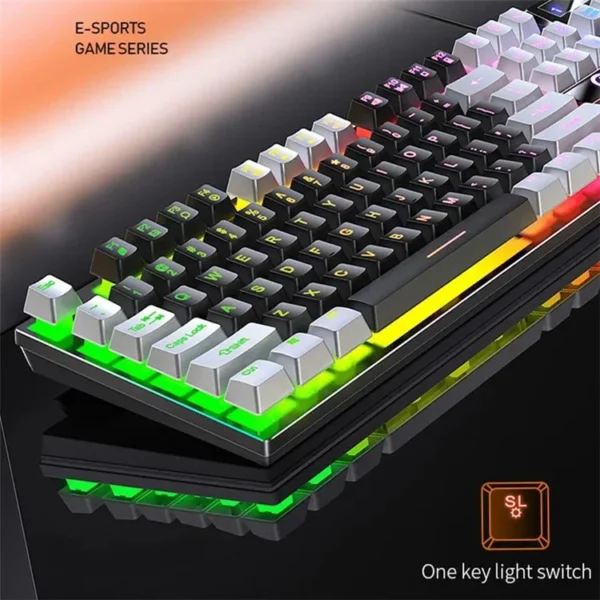 YINDIAO K500 Backlit Wired Gaming Keyboard Ambient Light Home Computer Keyboard Black / Mix Light